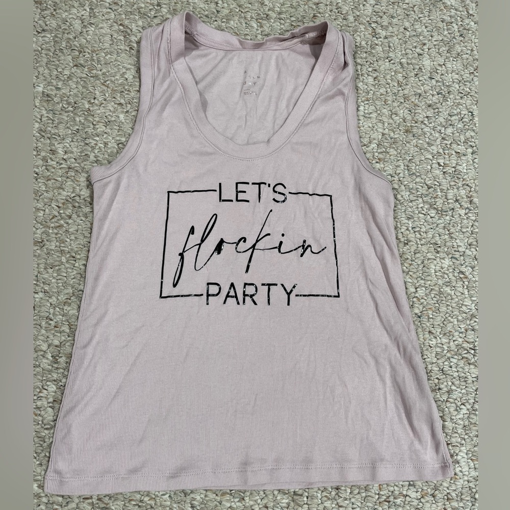 A New Day Size L Tank Top “Let’s Flockin Party”